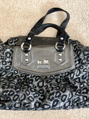Coach Black Cheetah / Leopard Print Bag - Medium Size